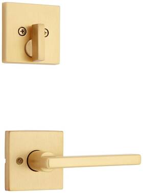 971hflsqtv1 Kwikset 971hflsqt-4 Halifax Lever Single Cylinder Interior Pack - Brass