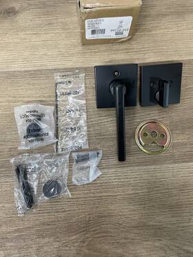 971hflsqt-514 Kwikset Halifax Lever Single Cylinder Interior Pack - Matte Black