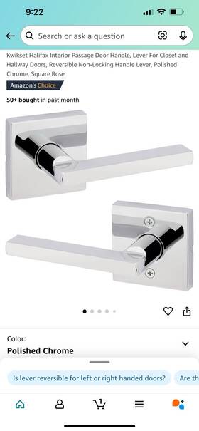 97200-861 Kwikset Halifax Interior Passage Door Handle