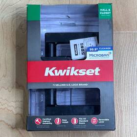 97200-906 Kwikset Halifax Square Door Lever - Matte Black Hall And Closet Passage Handle