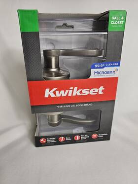 97200665 Kwikset Hall And Closet Lever Hanfle Door Knob. New In Box