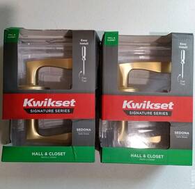 97201-002 Kwikset 2 Sets - Signature Sedona Satin Brass Hall/closet Door Handle