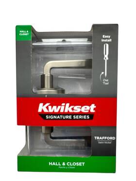 97201-003 Kwikset Trafford Hall And Closet Door Handle Satin Nickel New