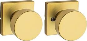 97201-112 Kwikset Pismo Interior Passage Door Knob Handle For Hall And Closet Satin Brass