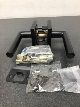 97209-134 Kwikset Milan Lever Passage Door Lock Iron Black Finish