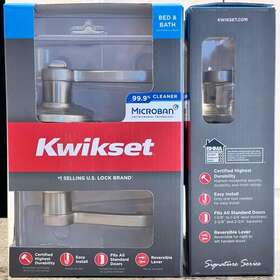97300-821 Kwikset Lido Interior Privacy Door Handle Satin Nickle Reversible Handles