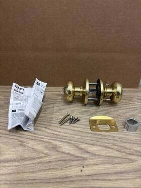 97300-827 Kwikset Bed And Bath Juno Doorknob Polished Brass Finish Missing Parts