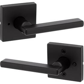 97300-949 Kwikset Halifax Matte Black Bed And Bath Lever Right Or Left Handed