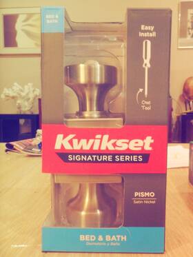 97301-033 Kwikset Pismo Round Satin Nickel Bed/bath Door Knob Featuring Microban