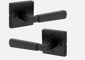 97301-045 Kwikset Perth Matte Black Privacy Bed/bath Interior Door Lock Lever Handle