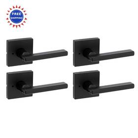 97301-089 Kwikset Interior Door Handles Privacy Lever 4 Pack Matte Black Halifax Lock