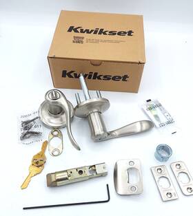 97402-656 Kwikset Tustin Satin Nickel Lockable Door Leverset Smartkey Keyed Entry Lever