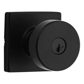 97402-858 Kwikset Pismo Keyed Entry Square Modern Door Knob Matte Black