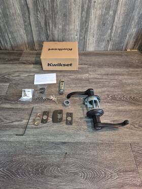 97402-865 Kwikset Entry Door Knob Smartkey Commonwealth Lever Venetian Bronze