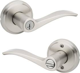 97403-069 Kwikset Sedona Entry Door Handle With Lock And Key Smartkey Satin Nickel - New