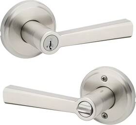 97403-072 Kwikset Trafford Keyed Entry Door Lever Satin Nickel