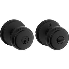 97403-131 Kwikset Sora Keyed Entry 2.19 Inch Round Door Knob Featuring Smartkey Matte Black