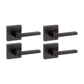 97403-156 Kwikset Halifax Entry Door Handle Lock Key Reversible Venetian Bronze Pack Of 4