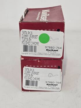 97880-764 Kwikset Lot Of 2 Pack Rh Tustin Dummy Lever Sets In Polished Chrome