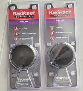 97880-933 Kwikset Lot Of 2 Pismo Dummy Inactive Push/pull Non Turn Door Knob Matte Black