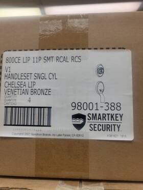 Kwikset 98001-388 1 Chelsea 800ce Lip 11p Smt Rcal Rcs Venetian Bronze