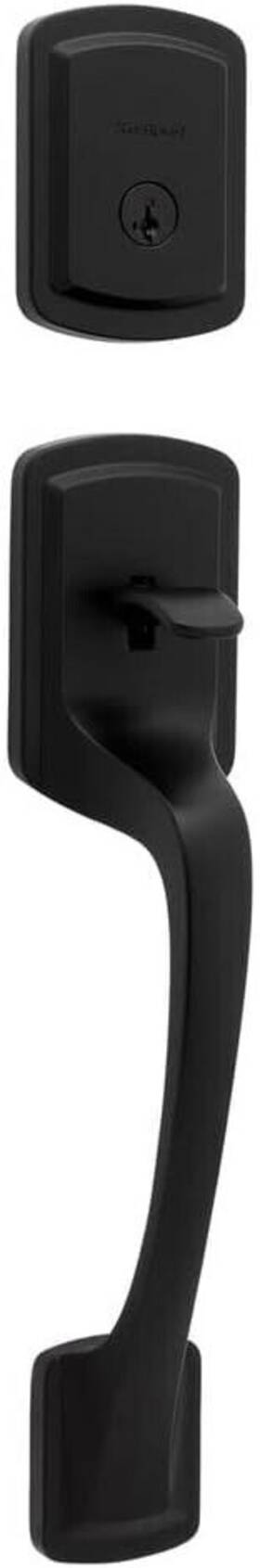 98180-042 Kwikset Prague Single Cylinder Door Handleset With Arroyo Knob Matte Black New