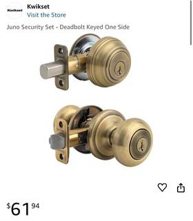 Cp991j Kwikset Juno Smartkey Single Cylinder Knobset And Deadbolt
