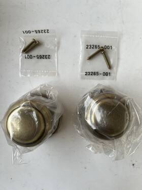 488cv Kwikset P9bs Pair 2 Dummy Door Knob Single Sided Handle Antique Brass