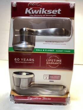 T20tnl Kwikset Tustin Passage Door Lever Set Satin Nickel New
