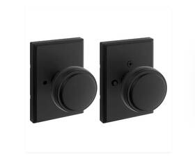 T5x9gsyxp Kwikset Sora Matte Black Bed/bath Rectangle Rose Door Knob Brand New Set Of 2