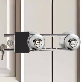 Dl01911 Labalabala French Door Lock For Double Doors Adjustable 2 Sets Black