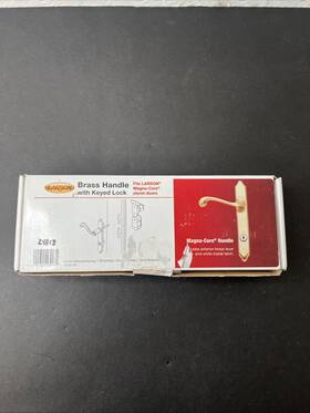2026613r Larson Storm Door Magna Core Brass Handle With Keyed Lock