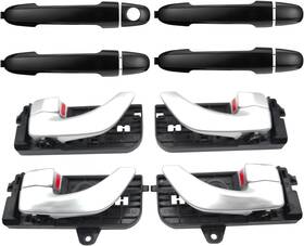 Lcyolada 313110454497 Set Of 8 Exterior And Interior Door Handles For Hyundai Sonata 2006 2007 2008 Rep