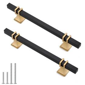 Bk128-30 Lepatape Lst19bb #units-mo 30 Pack 5 Inch Black And Gold Cabinet Pulls Handles Ki
