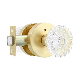 0902509sbbk1 Leydebong Crystal Glass Door Knobs Interior Privacy With Lock For Bedroom/b