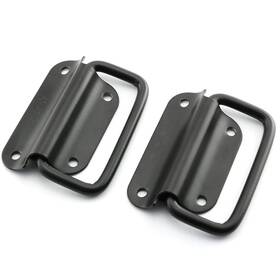 Lind Kitchen 713838219413 2pcs Metal Pull Handle Boxes Chest Handles Black Stainless Steel Folding Hand