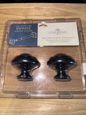 7355880 Linden Street Door Knob Decorative Finials Warm Black New
