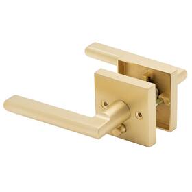 Linkaa 616967897852 Pivacy Door Lever Gold Stain Brass Handle With Lock Keyless
