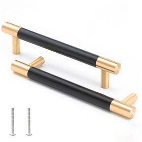 Linkaa10 Linkaa 619438975936 Pack 5 Inch 128mm Kitchen Cabinet Handles Pulls Gold Drawer Pu