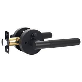 Litlheim 090058190306 Privacy Knurled Black Door Handle - Durable Stylish Interior Lever For Bedro