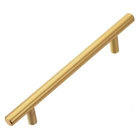 Lizavo701128bb05 Lizavo 701-128bb Brushed Brass Modern Gold Cabinet Pulls Long Solid Euro Style T Bar