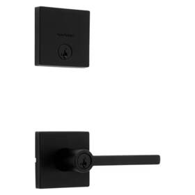 Lock & 313022997921 Halifax Black Entry Door Handle Set With Single Cylinder Deadbolt Combo
