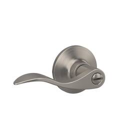Lock Scout 194555173040 Wave Lever With Round Trim Bedroom And Bathroom Door Handle Satin Nickel Finish