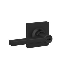 Str8 Lock Scout 194555173118 Straight Lever With Square Trim Keyed Entry Door Handle Matte Black Finish