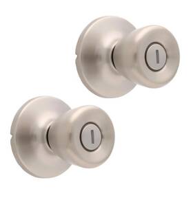 1763102e Lokhaus Tulip Privacy Door Knob By 2-pack Satin Nickel Silver Interior