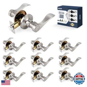 Loqron B0cjrjnj2j Wave Style Door Lever Passage Handle 10 Pack Wholesale Keyless
