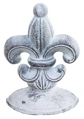 Lb10wh Lulu Decor Cast Iron Fleur De Lis Door Stop 2 Lbs Stopper Antique Wh