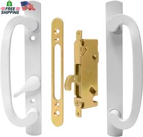 Lwzh 445001196100 White Patio Sliding Glass Door Handle Set - Reversible Design
