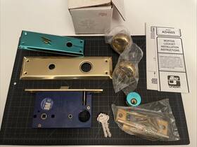Ad4605 Marks Knob Mortise Lockset Bright Brass Right Hand Interchangeable