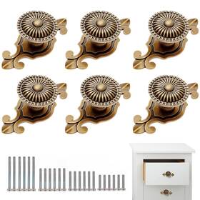 Marstree 712492438604 Antique Brass Cabinet Knobs Golden Vintage Retro Mushroom Drawer Dresse